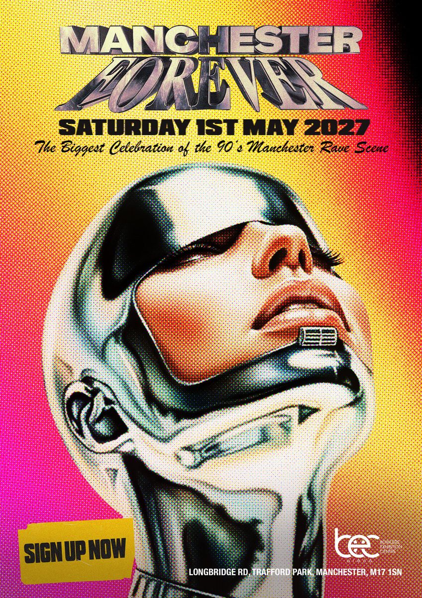 Official poster for Manchester Forever (Bowlers Exhibition Centre, Manchester, UK, 1 May 2027)