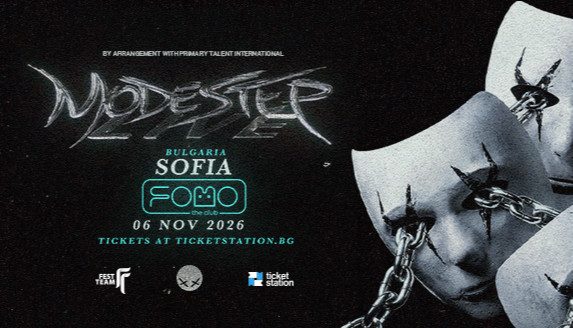 Affiche officielle de Modestep au FOMO (FOMO the club, Sofia, Bulgarie, 6 novembre 2026)