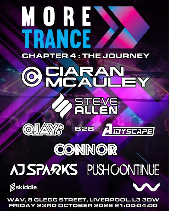 Affiche officielle de More Trance - Chapter 4: The Journey (Wav, Liverpool, Royaume-Uni, 23 octobre 2026)