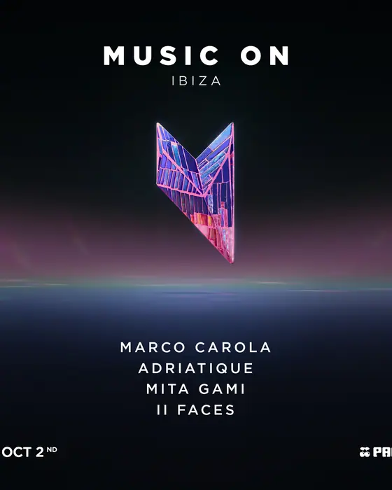 Official poster for Music On (Pacha, Ibiza, Spain, 2 October 2026)
