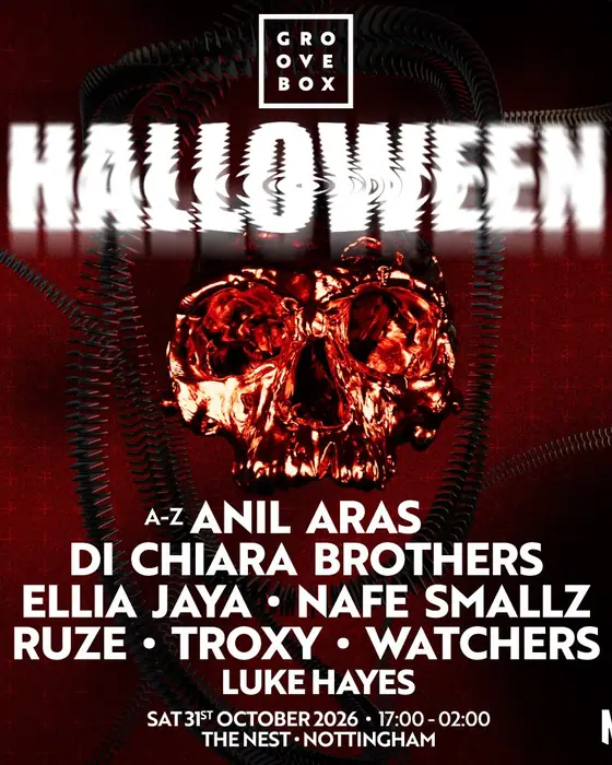 Affiche officielle de NAFE SMALLZ, ELLIA JAYA + MORE | Groovebox Halloween (Nottingham's The Nest (Notts County FC), Nottingham, Royaume-Uni, 31 octobre 2026)