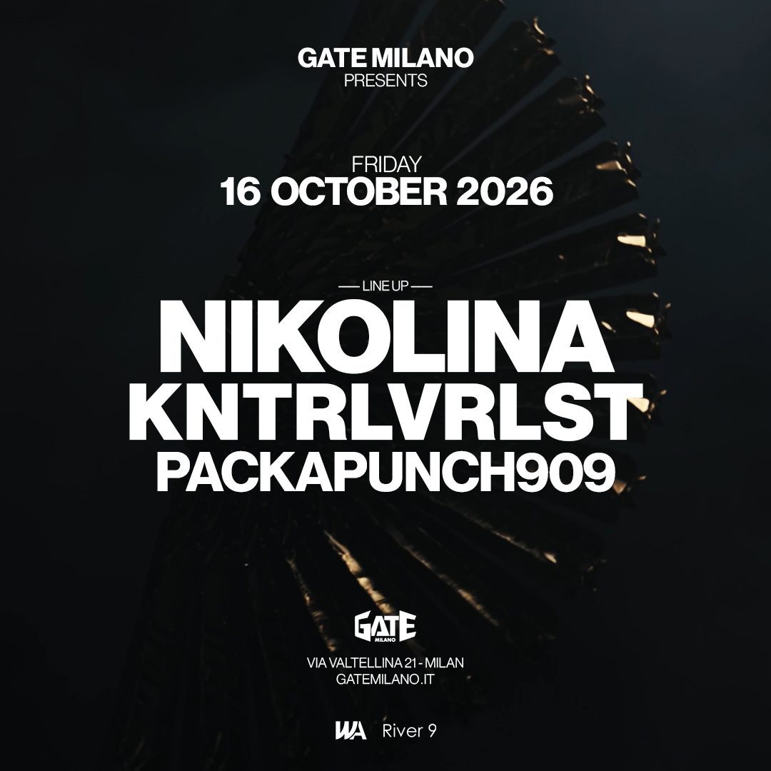 Affiche officielle de Nikolina & Kntrlvrlst · Gate Milano (Gate Milano, Milan, Italie, 16 octobre 2026)