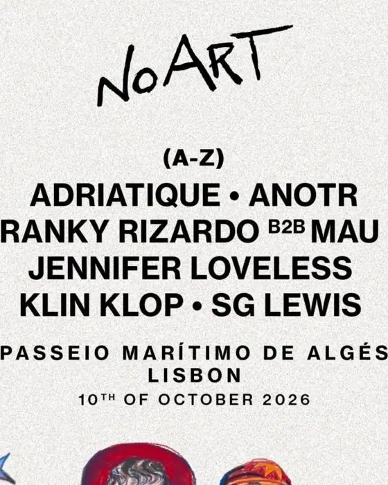 Official poster for NO ART Lisbon (Passeio Marítimo de Algés, Algés, Portugal, 10 October 2026)