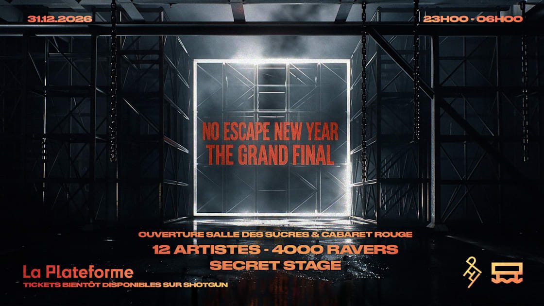 Official poster for No Escape NYE (La Plateforme (ex-Dock des Suds), Marseille, France, 31 December 2026)