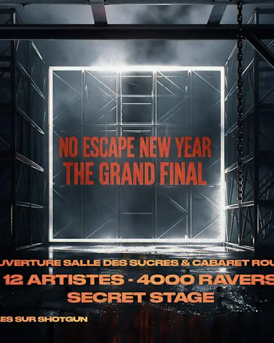 Affiche officielle de No Escape NYE (La Plateforme (ex-Dock des Suds), Marseille, France, 31 décembre 2026)