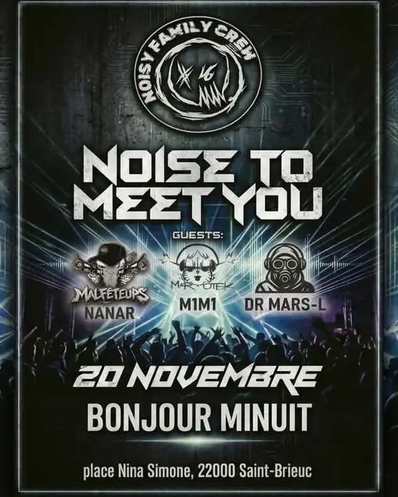 Official poster for Noise To Meet You (Bonjour Minuit, Saint-Brieuc, France, 20 November 2026)