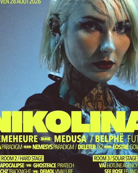 Affiche officielle de NRT w/ Nikolina (Warehouse, Nantes, France, 28 août 2026)
