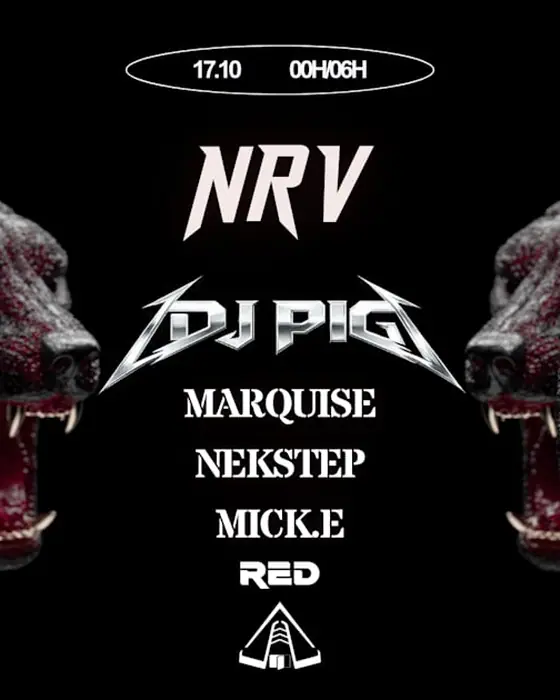 Affiche officielle de NRV au RED Club (RED Club - club boîte de nuit Tours, Rochecorbon, France, 17 octobre 2026)