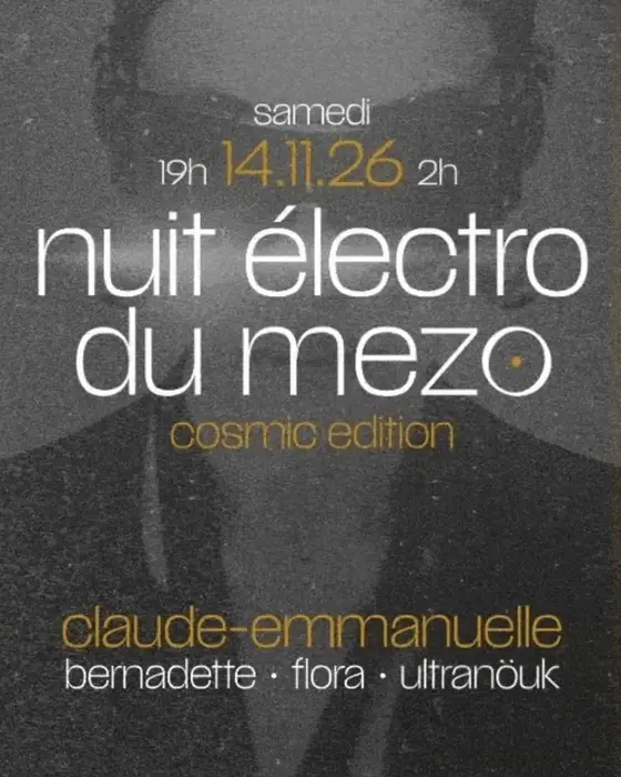 Affiche officielle de Nuit Électro Cosmic Edition (Domaine Le Mezo, Ploeren, France, 14 novembre 2026)
