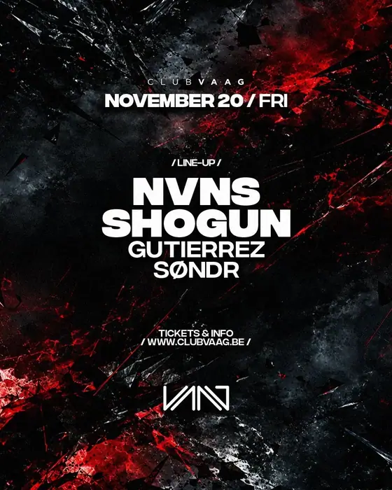 Photo de NVNS & Shogun at Club Vaag (Club Vaag, Antwerp, Belgique, 20 novembre 2026)