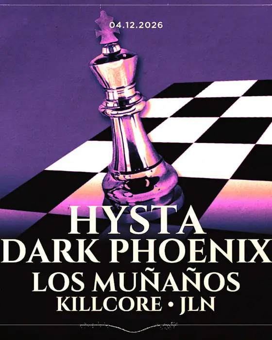 Affiche officielle de Obscene : Hysta - Dark Phoenix - Los Munanos - Killcore (Studio Saglio, Strasbourg, France, 4 décembre 2026)