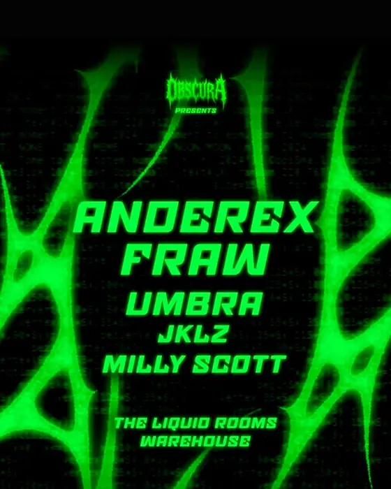 Photo of Obscura presents: Anderex & Fraw (The Liquid Room, Edinburgh, UK, 21 November 2026)