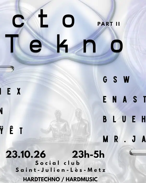 Affiche officielle de Octotekno II (Social Club, Saint-Julien-lès-Metz, France, 23 octobre 2026)