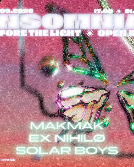 Affiche officielle de Open Air Insomnia : Solar Boys, Suspecto Gogo & Ex Nihilø (Ma Target Vannes, Vannes, France, 26 septembre 2026)
