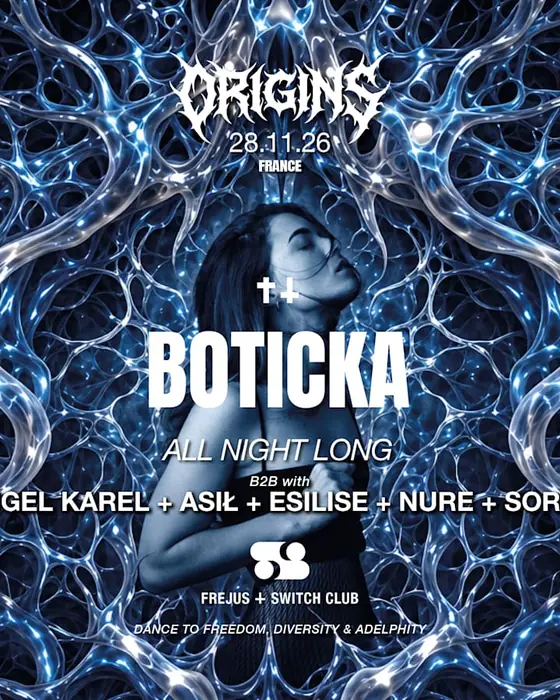 Photo de Origins Invite Boticka All Night Long (Switch Club, Roquebrune-sur-Argens, France, 28 novembre 2026)