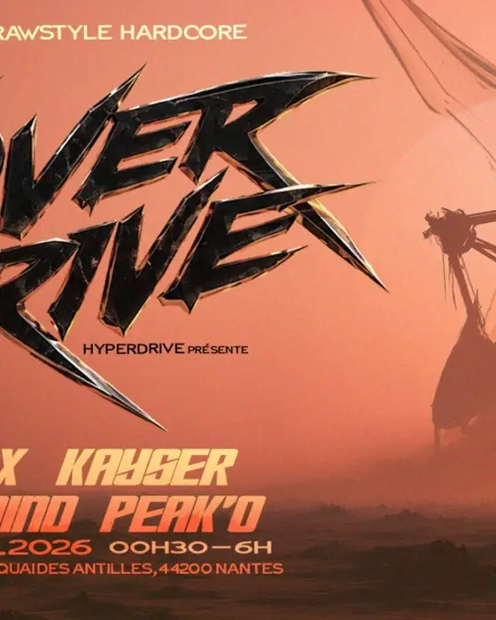 Affiche officielle de Overdrive Halloween w/ Kayser, Peak'O, Kromax, LethalMind (Warehouse, Nantes, France, 31 octobre 2026)