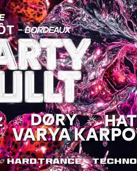 Affiche officielle de Party Kullt : Varya Karpova, 4000 Hz, Nøcta (Club l'Entrepôt, Bordeaux, France, 10 octobre 2026)