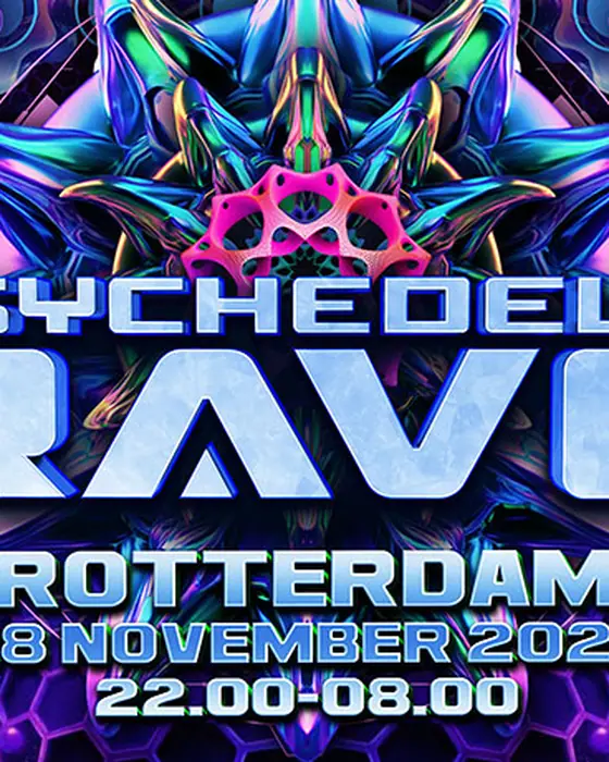 Affiche officielle de Psychedelic Rave (Now&Wow, Rotterdam, Pays-Bas, 28 novembre 2026)