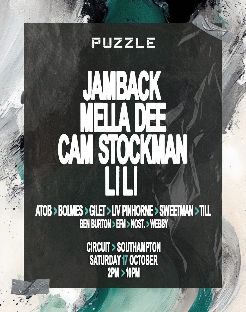 Affiche officielle de Puzzle: Jamback, Mella Dee, Cam Stockman & LiLi (Circuit, Southampton, Royaume-Uni, 17 octobre 2026)