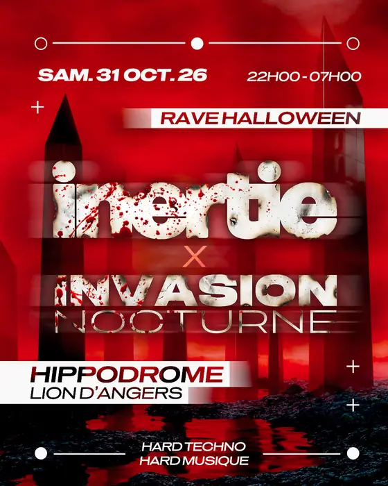 Official poster for Rave Halloween Inertie x Invasion Nocturne (Hippodrome du Lion d'Angers, Le Lion-d'Angers, France, 31 October 2026)
