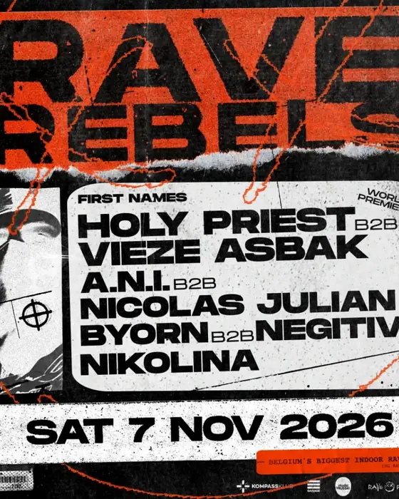 Affiche officielle de Rave Rebels XXL (ING Arena (Palais 12), Heysel, Brussels, Belgique, 7 novembre 2026)