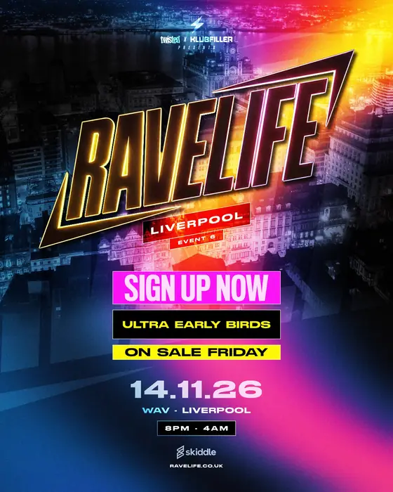 Affiche officielle de Ravelife - Event 6 (Wav, Liverpool, Royaume-Uni, 14 novembre 2026)