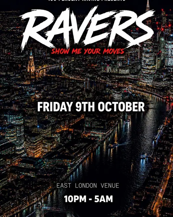 Affiche officielle de Ravers (Basing House, London, Royaume-Uni, 9 octobre 2026)
