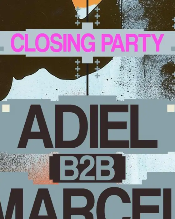 Official poster for Rebel Rebel Closing · Adiel b2b Marcel Dettmann (Forte Antenne, Rome, Italy, 25 September 2026)