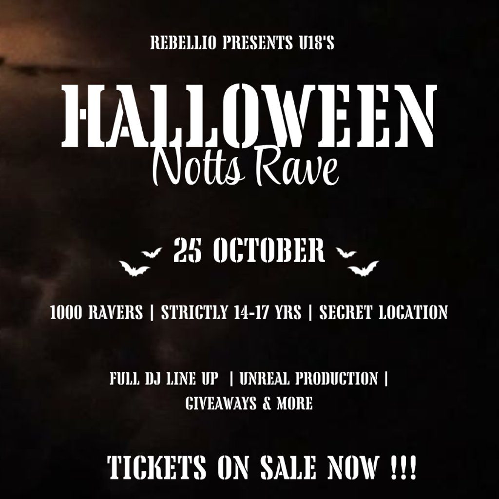 Photo de Rebellio HUGE 1000+ HALLOWEEN RAVE - Ages 14-17 - NOTTS (Secret Location Notts, Nottingham, Royaume-Uni, 25 octobre 2026)