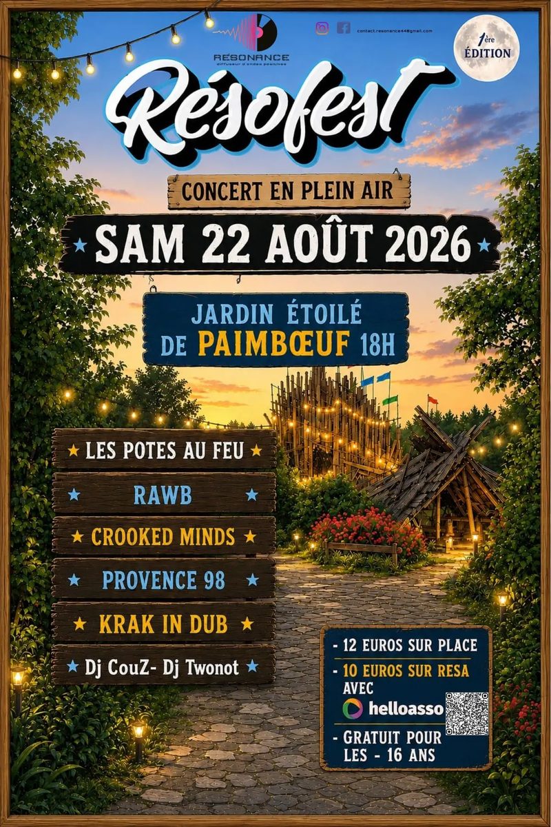 Official poster for Résofest (Jardin Étoilé, Paimboeuf, France, 22 August 2026)