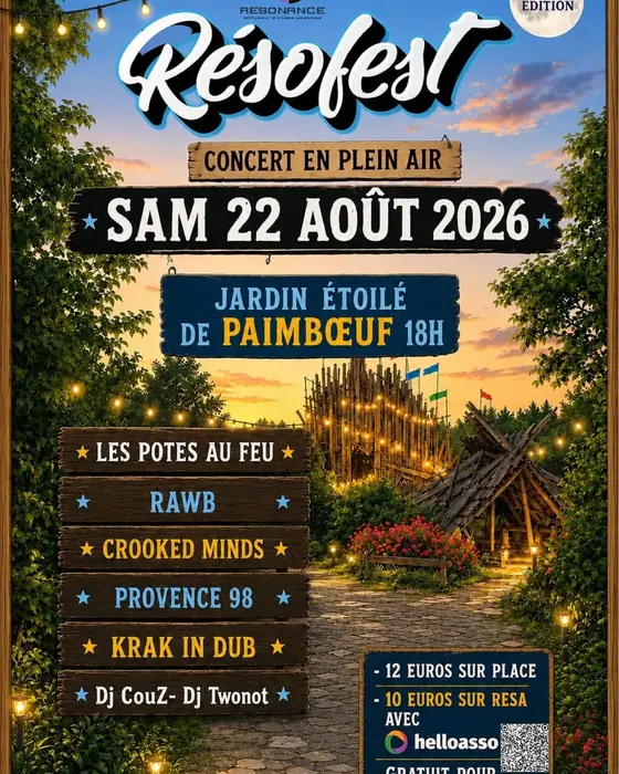 Official poster for Résofest (Jardin Étoilé, Paimboeuf, France, 22 August 2026)