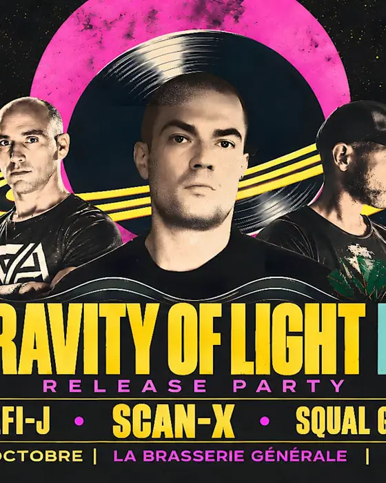 Affiche officielle de Saturn - Release Party • Scan-X • Efi-J • Squal-G • Carabine (Brasserie Générale, Balma, France, 10 octobre 2026)