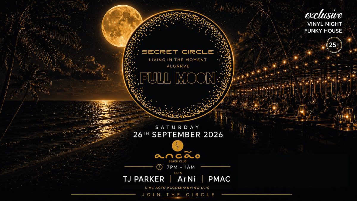 Affiche officielle de Sercet Circle - Full Moon (Ancão Beach Club, Almancil, Portugal, 26 septembre 2026)
