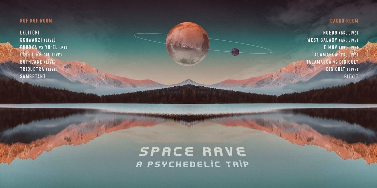 Affiche officielle de Space Rave: Dacru & Kuf Kuf (De Chinastraat, Ghent, Belgique, 5 décembre 2026)