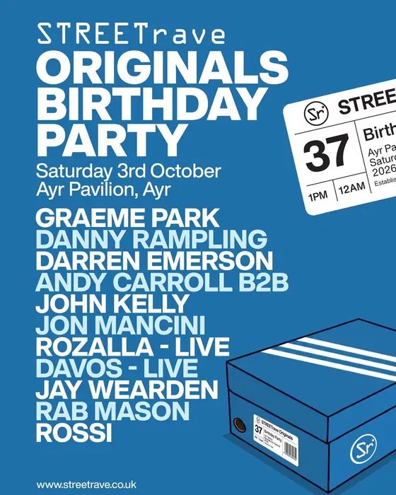 Affiche officielle de STREETrave Birthday Party (The Ayr Pavilion, Ayr, Royaume-Uni, 3 octobre 2026)