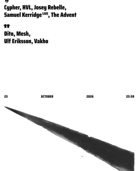 Affiche officielle de The Advent at Bassiani (Bassiani, Tbilisi, Géorgie, 23 octobre 2026)