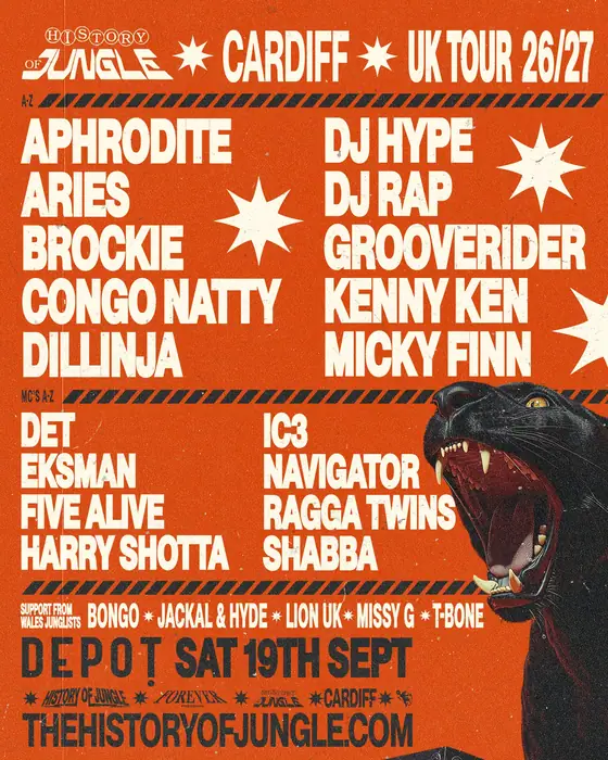 Affiche officielle de The History of Jungle (Depot, Cardiff, Royaume-Uni, 19 septembre 2026)