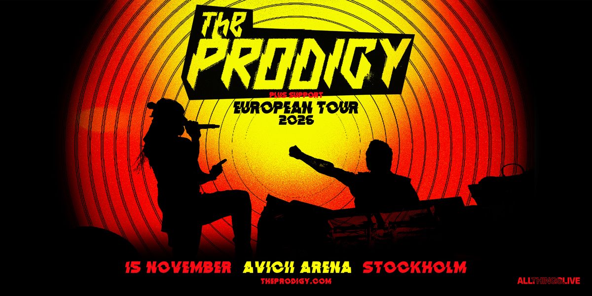 Affiche officielle de The Prodigy at Avicii Arena (Avicii Arena, Stockholm, Suède, 15 novembre 2026)