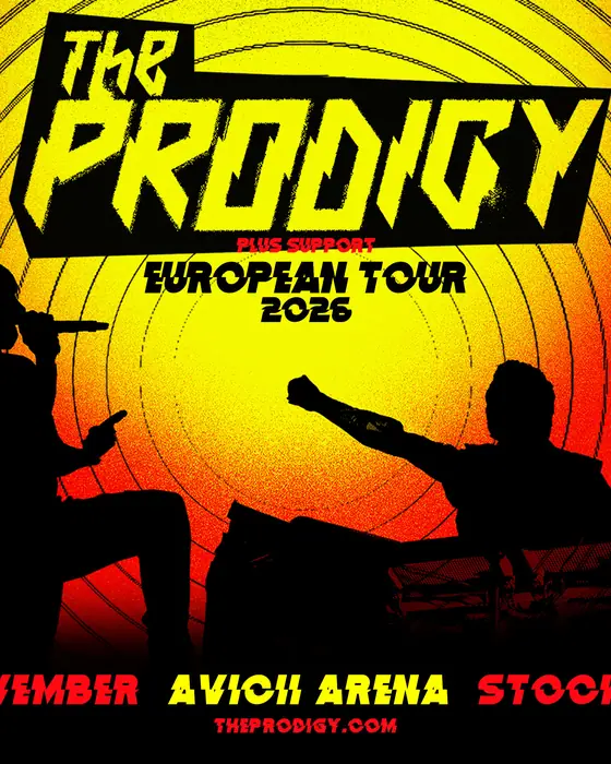 Affiche officielle de The Prodigy at Avicii Arena (Avicii Arena, Stockholm, Suède, 15 novembre 2026)