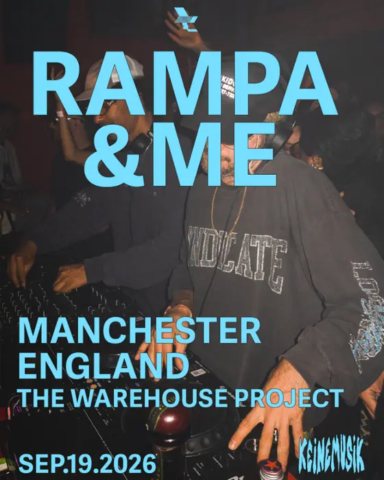 Affiche officielle de The Warehouse Project: Rampa + &ME (Depot Mayfield, Manchester, Royaume-Uni, 19 septembre 2026)