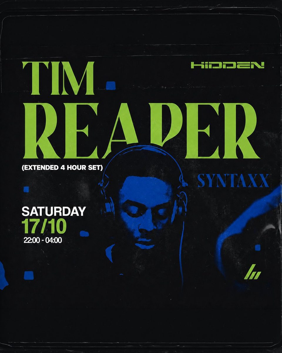 Affiche officielle de Tim Reaper (4 Hour Set) + Syntax (Hidden, Manchester, Royaume-Uni, 17 octobre 2026)
