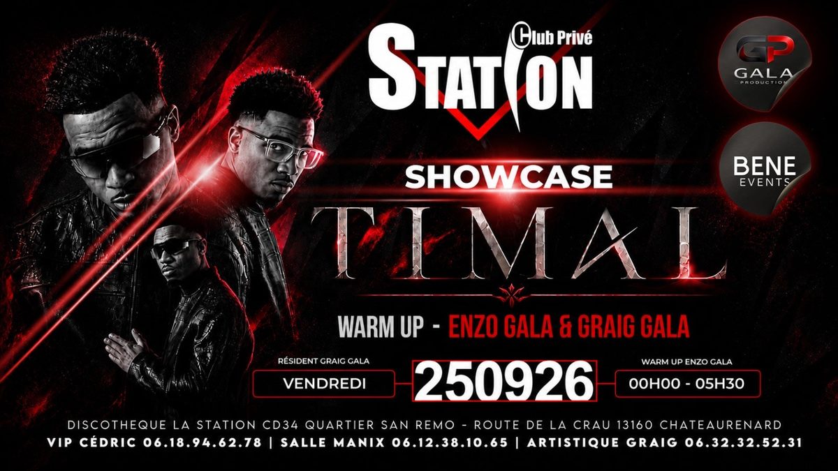 Affiche officielle de Timal En Showcase A La Station (La Station Discothèque, Châteaurenard, France, 25 septembre 2026)