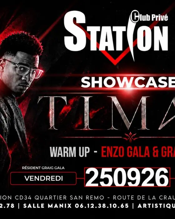 Affiche officielle de Timal En Showcase A La Station (La Station Discothèque, Châteaurenard, France, 25 septembre 2026)