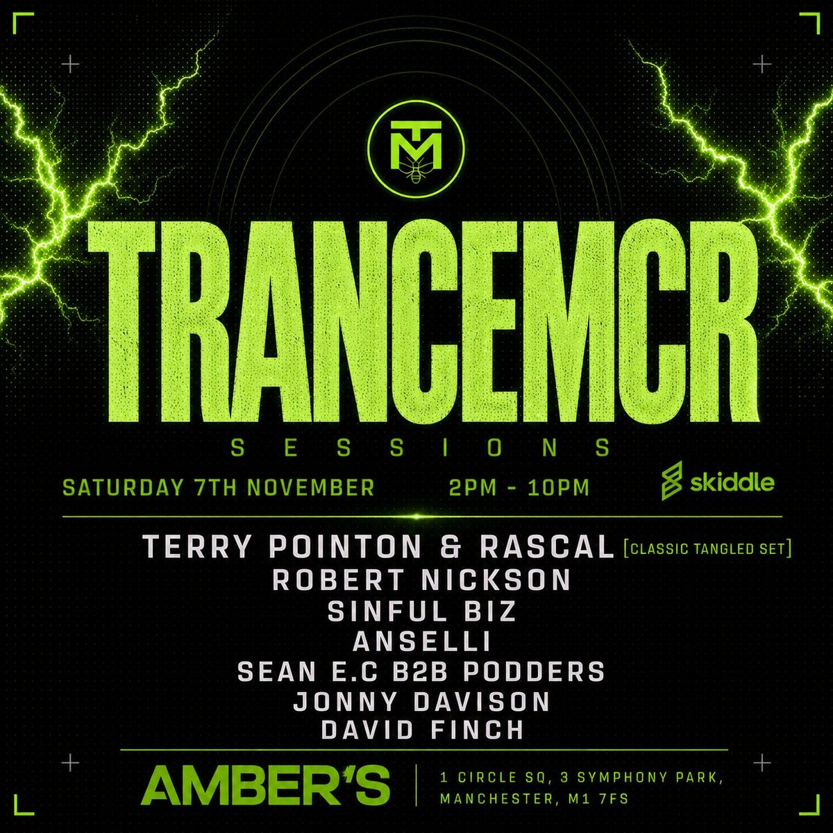 Affiche officielle de TRANCE DAY PARTY: Robert Nickson, Tangled Legends + more (Amber's, Manchester, Royaume-Uni, 7 novembre 2026)
