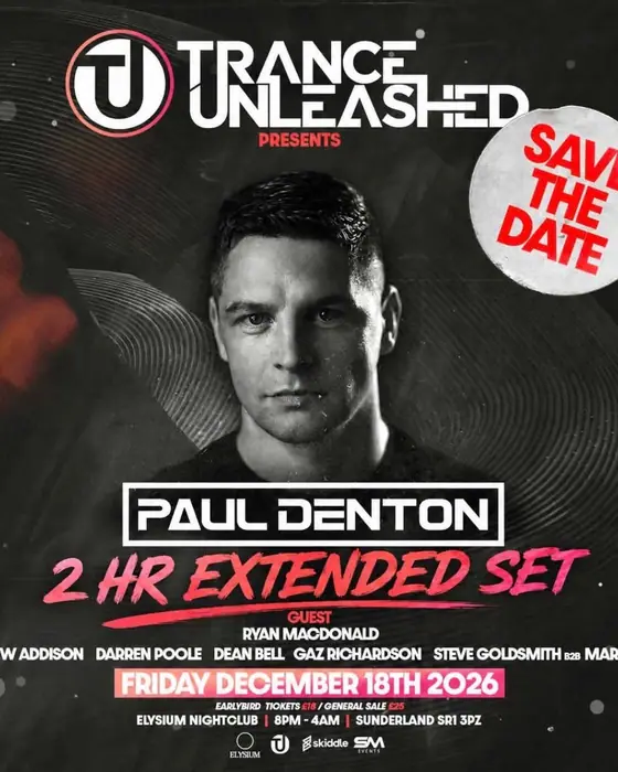 Official poster for Trance Unleashed Evo 21 Mad Friday (Elysium Nightclub, Sunderland, UK, 18 December 2026)