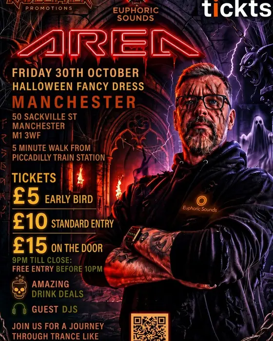Affiche officielle de Tranceoween Spooky Trance Night Rave EuphoricSounds Free B4 10pm (Area, Manchester, Royaume-Uni, 30 octobre 2026)