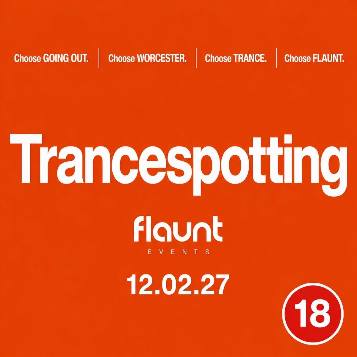 Affiche officielle de Trancespotting (Atique Room At The Velvet Lounge, Worcester, Royaume-Uni, 12 février 2027)
