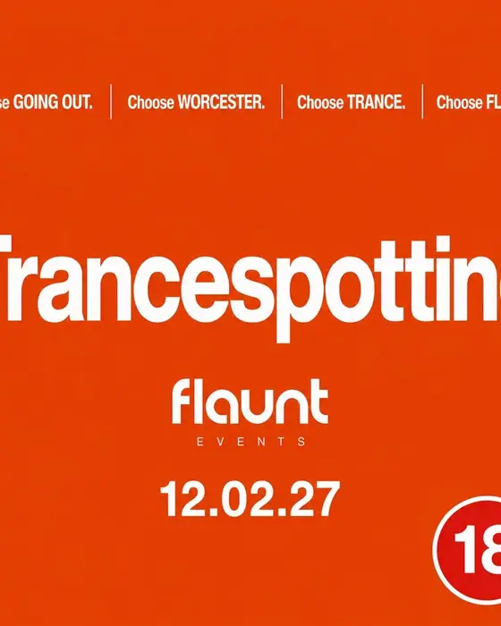 Official poster for Trancespotting (Atique Room At The Velvet Lounge, Worcester, UK, 12 February 2027)