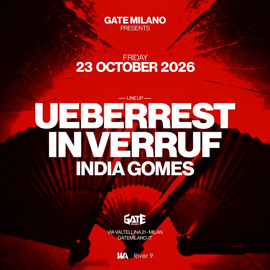 Affiche officielle de Ueberrest & In Verruf · Gate Milano (Gate Milano, Milan, Italie, 23 octobre 2026)