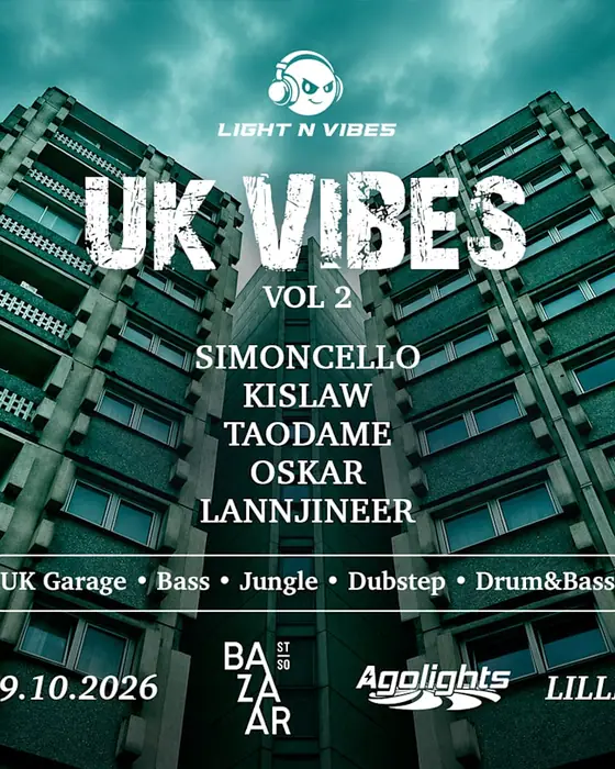 Official poster for Uk Vibes Vol.2 (Bazaar St So, Lille, France, 9 October 2026)